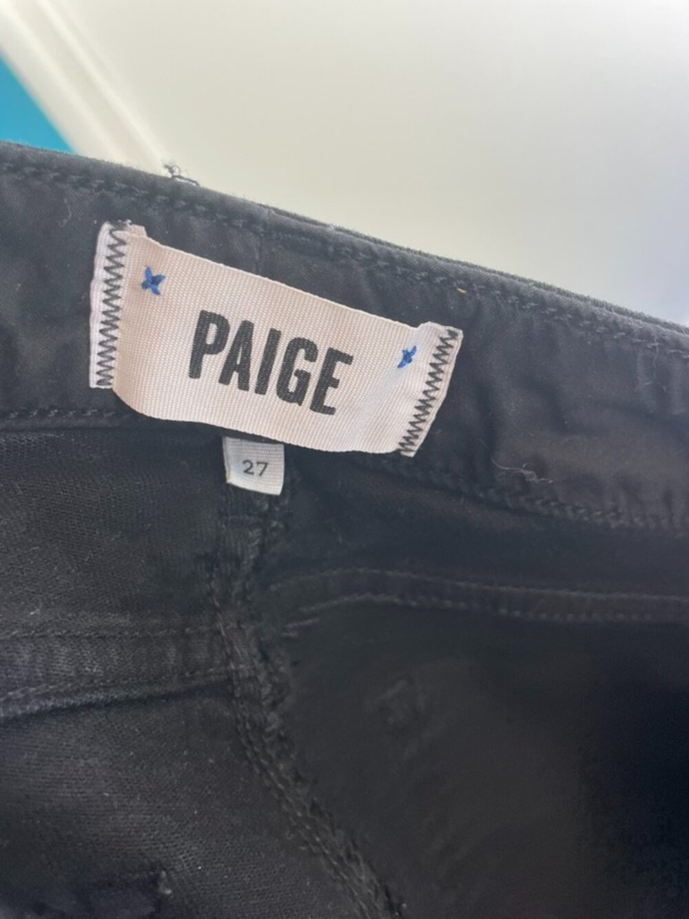 PAIGE Black Slim Straight Leg Jeans Size 27 - Picture 2 of 2